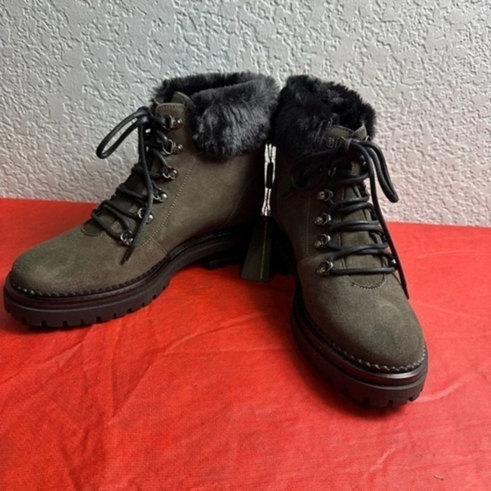 Fabianelli Laced up booties with shearling tops